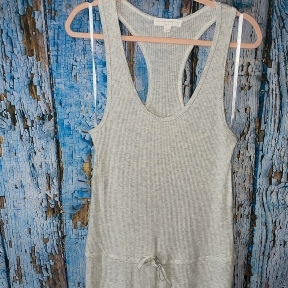 Spiritual Gangster Racerback Ballet Rib Super Soft 1 Piece Heather Grey Jumpsuit - Picture 7 of 14
